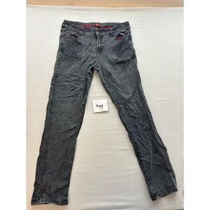 Sasson Straight Leg Hustle Jeans Gray Denim Pants Size 12 Stretch Charcoal